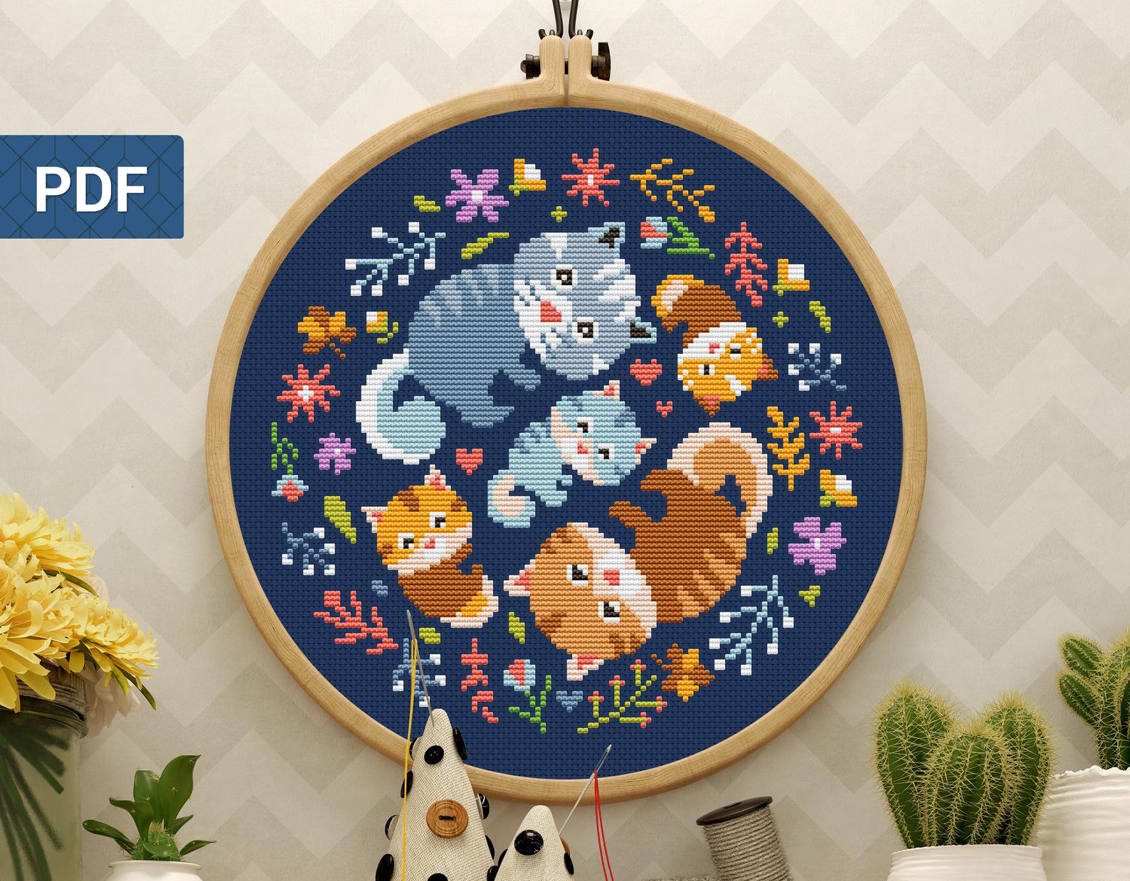 Cat Cross Stitch Pattern - stop it hobby